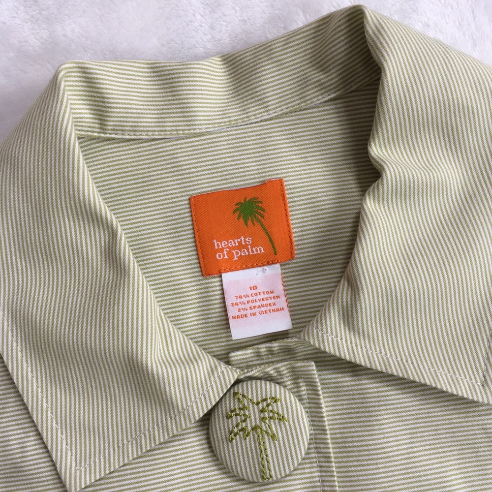 Heart of Palm Striped Jacket Blazer Sz 10 Pockets - Picture 4 of 7